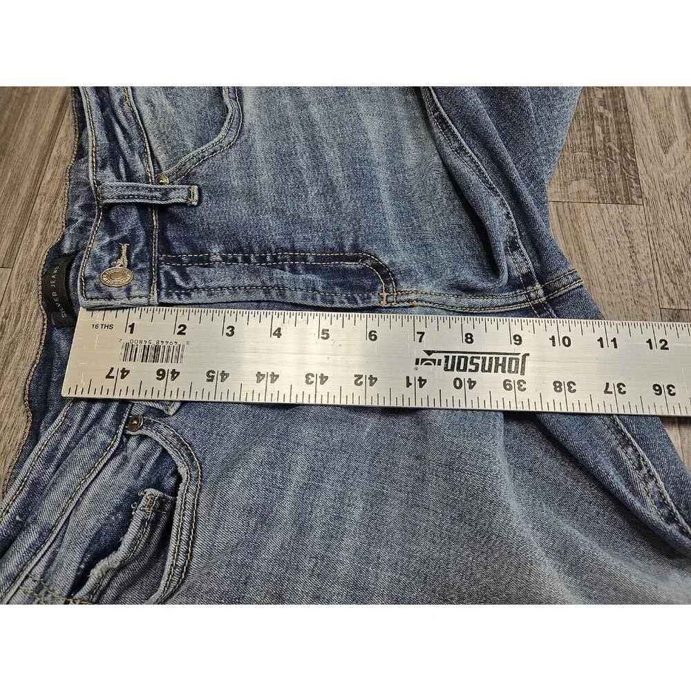 Silver Jeans Co Jeans Womens 27 Most Wanted Straight Crop‎ Distressed Raw Hem